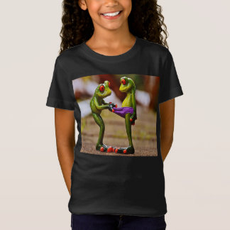 Witziges Bild eines Frosches, der Unterwäsche hinu T-Shirt