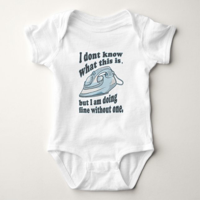 Witziges Bügeldesign Ich hasse Bügeln Baby Strampler (Vorderseite)