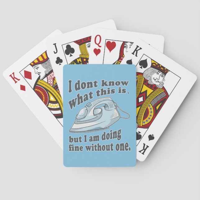 Witziges Bügeldesign Ich hasse Bügeln Spielkarten (Rückseite)