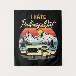 Witziges Camping, das ich hasse, Retro-Reisen abzu Wandteppich