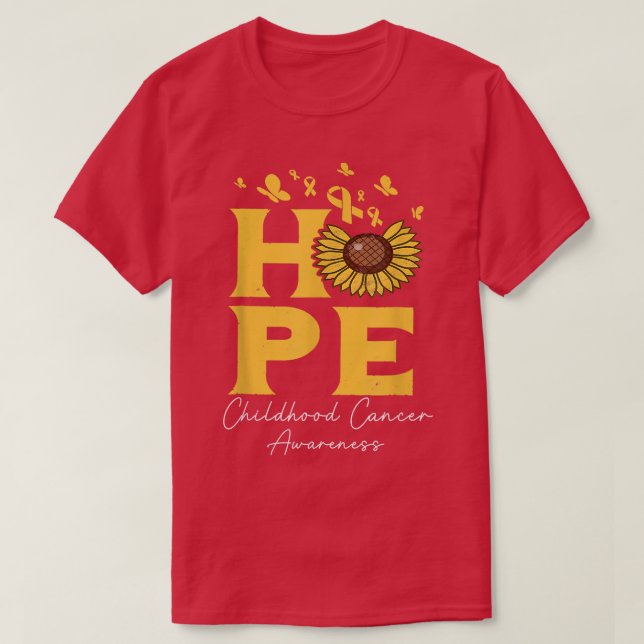 witziges Design Stärker als Kinderkrebs Gold R T-Shirt (Design vorne)