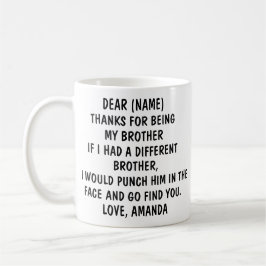 Witziges Geschenk für Bruder | Personalisiert Brot Kaffeetasse