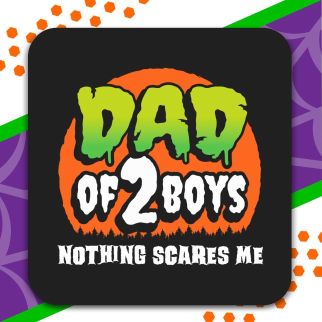Witziges Halloween Nichts stört mich Vater von 2 J Quadratischer Aufkleber (Von Creator hochgeladen)