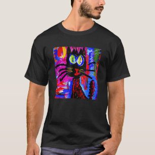 Witziges Kätzchen schwarze Katze Meme T-Shirt