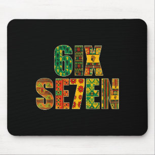 Witziges Meme 6 7 Sechs Sieben Schwarzer Monat der Mousepad