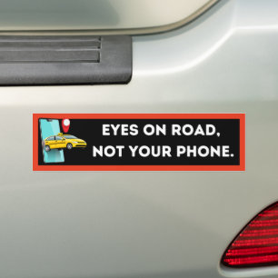 Witziges minimalistisches Fahren ohne Telefon Autoaufkleber