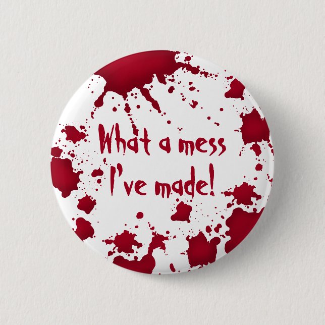 Witziges Psycho Halloween Button (Vorderseite)