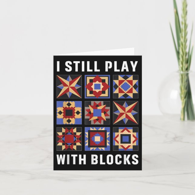 Witziges Quiltieren, das ich immer noch mit Blocks Karte (Vorderseite)