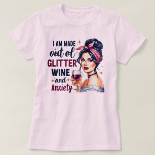 Witziges Retro-Girl-T-Shirt – Glitter und Angstzus T-Shirt