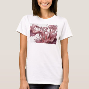 Witziges rotes CHAMPAGNER-ZEIT Statement T-Shirt