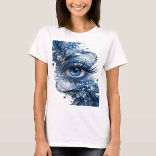 Witziges Silber BLAUE AUGEN Zitat-Design T-Shirt