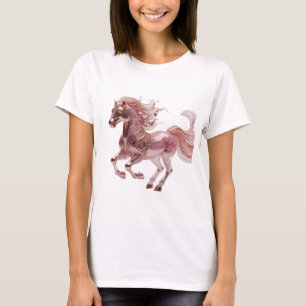 Witziges Silber ROSE GOLD PINK PFERD Modernes Desi T-Shirt