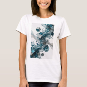Witziges silbernes ABSTRACT ART Grafik T-Shirt