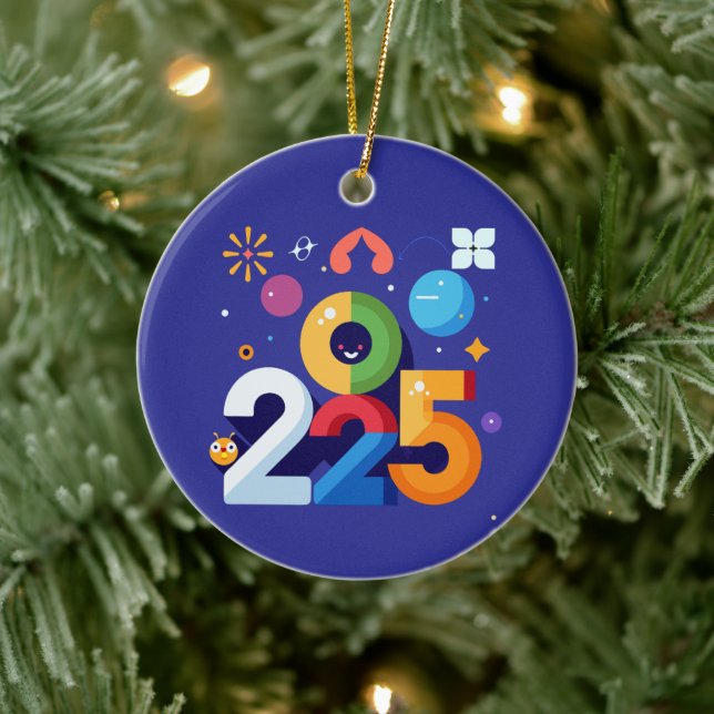 Witziges und witziges Grafikdesign 2025 Keramik Ornament (Baum)