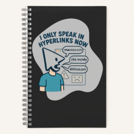 Witziges Zeichentrickzeichen mit Mauszeigerkopf Notizbuch