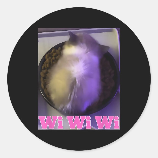 Wiwiwi Cat Meme Runder Aufkleber (Vorderseite)