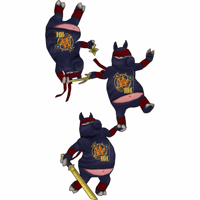 Wizard101 Ninja Schwein-Verzierung Fotoskulptur Ornament (Vorne)