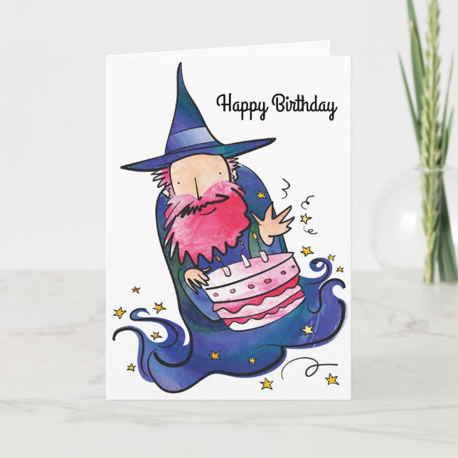 Wizard Birthday Card Karte (Vorderseite)