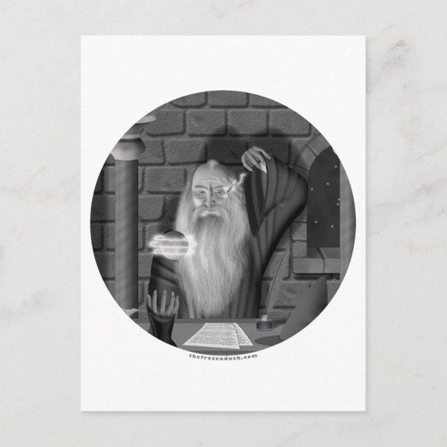 Wizard Casting a Zauber Postkarte (Vorderseite)