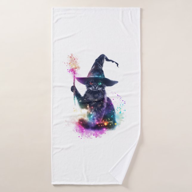 Wizard Cat Magic Badehandtuch (Badehandtuch)
