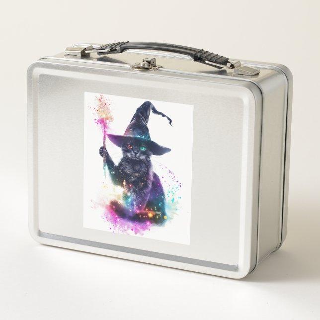 Wizard Cat Magic Metall Brotdose (Vorderseite)