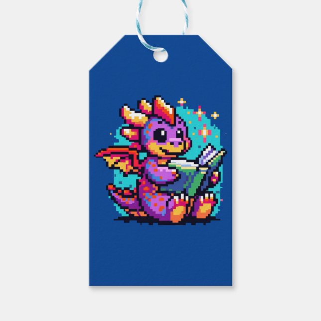 Wizard Cat - Magic Pixel Art Fantasy Design Geschenkanhänger (Vorderseite)