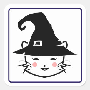 Wizard Cat Quadratischer Aufkleber