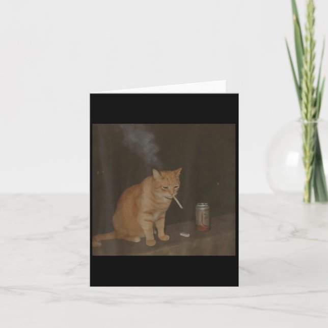 Wizard Cigarette Kitten Funny Smoking Cat Meme Bra Karte (Vorderseite)