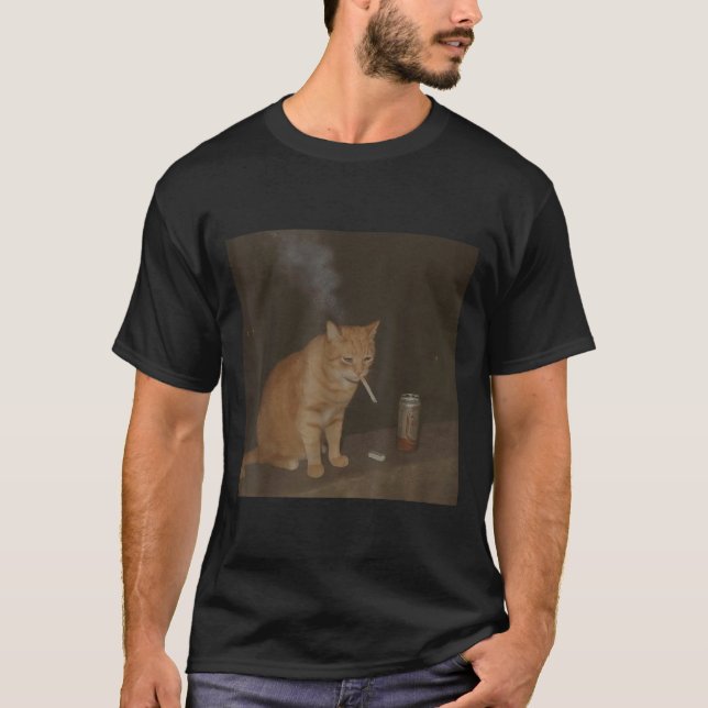 Wizard Cigarette Kitten Funny Smoking Cat Meme Bra T-Shirt (Vorderseite)