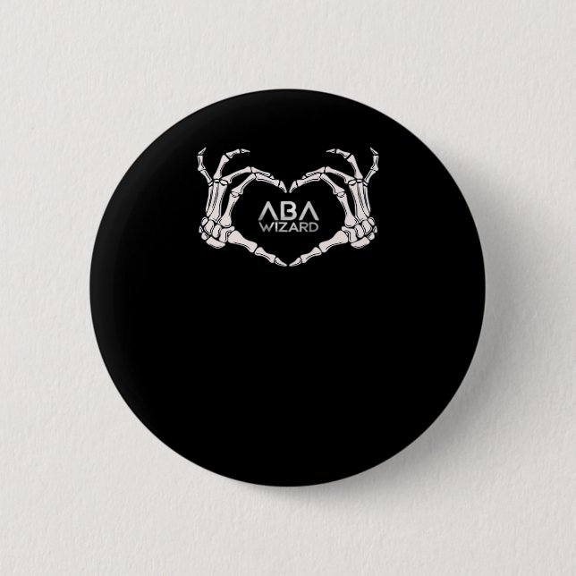 Wizard Classic - Skeleton Hands Herz Button (Vorderseite)