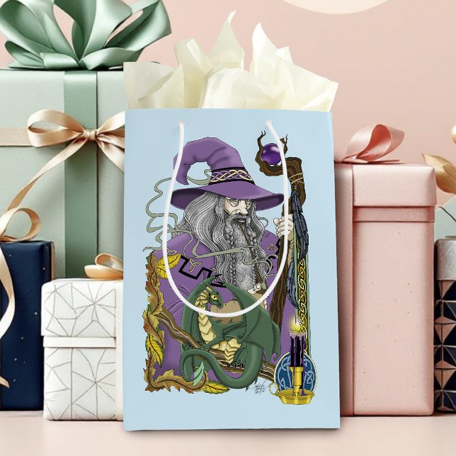Wizard Dragon Fantasy Lila Mittlere Geschenktüte (Von Creator hochgeladen)