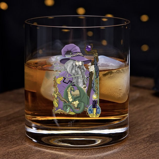 Wizard Dragon Fantasy Lila Whiskyglas (Von Creator hochgeladen)
