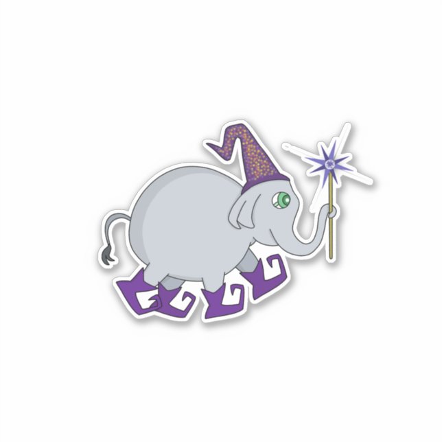 Wizard Elephant Aufkleber (Vorderseite)