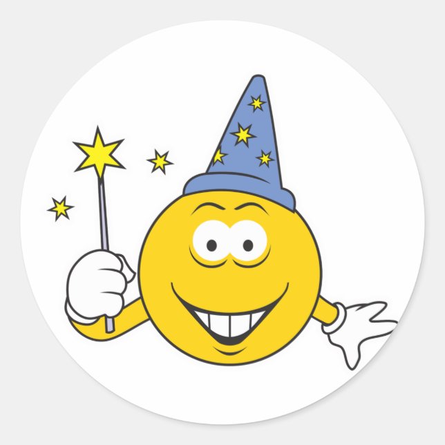 Wizard-Gesicht Runder Aufkleber (Vorderseite)