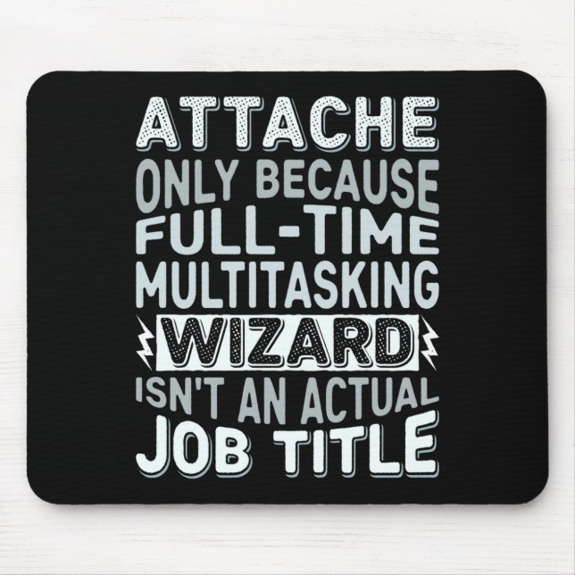 Wizard Job Title Quote - Funny Attache Long Sleeve Mousepad (Vorne)