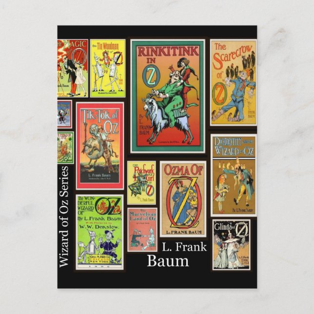 WIzard of Oz L Frank Baum Collage Postkarten (Vorderseite)