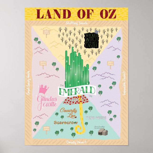 Wizard of Oz Map Poster (Vorne)
