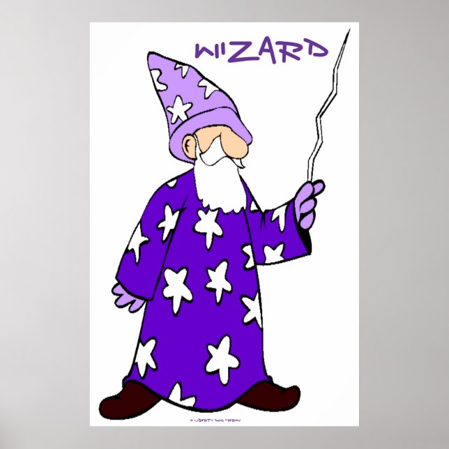 WIZARD POSTERS PRINTS - FANTASY - PURPLE - KIDS POSTER (Vorne)