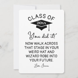 Wizard Robe und Hat Abschluss 2025 Funny Custom Feiertagskarte