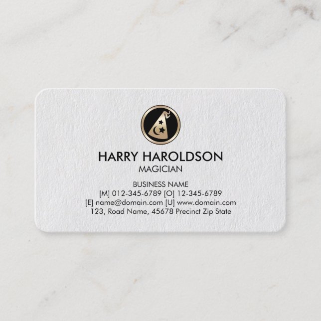 Wizards Hat Icon Magician Business Card Visitenkarte (Vorderseite)