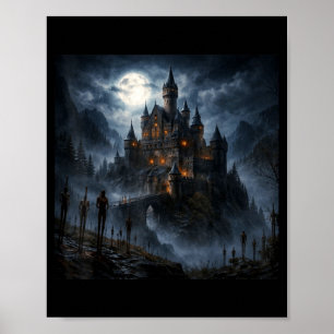 Wlad der Pfähler Dunkle mittelalterliche Burg Kuns Poster