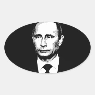Wladimir Putin Gesicht Ovaler Aufkleber
