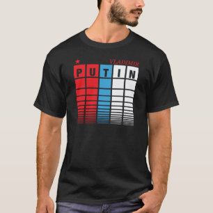 Wladimir Putin patriotische Flaggen-Blöcke T-Shirt