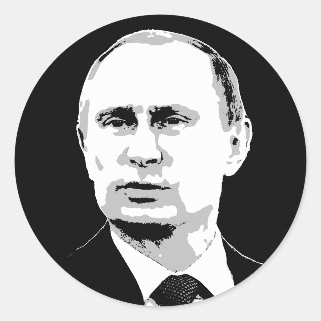 Wladimir Putin Runder Aufkleber (Vorderseite)