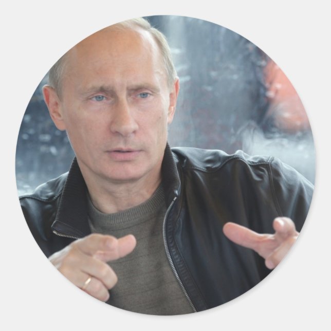 Wladimir Putin Runder Aufkleber (Vorderseite)