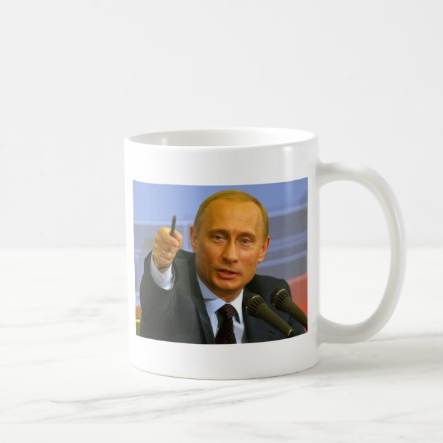 Wladimir Putin will, um diesem Mann ein Plätzchen Kaffeetasse (Rechts)