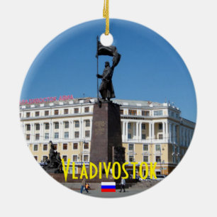 Wladiwostok Russland PanoramaWeihnachtsschmuck Keramik Ornament