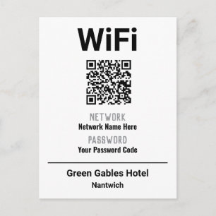 WLAN-Anleitung Mit QR-Code Ankündigungspostkarte