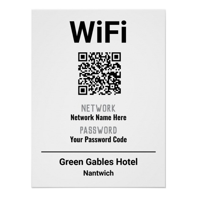 WLAN-Anleitung mit QR-Code Poster (Vorderseite)
