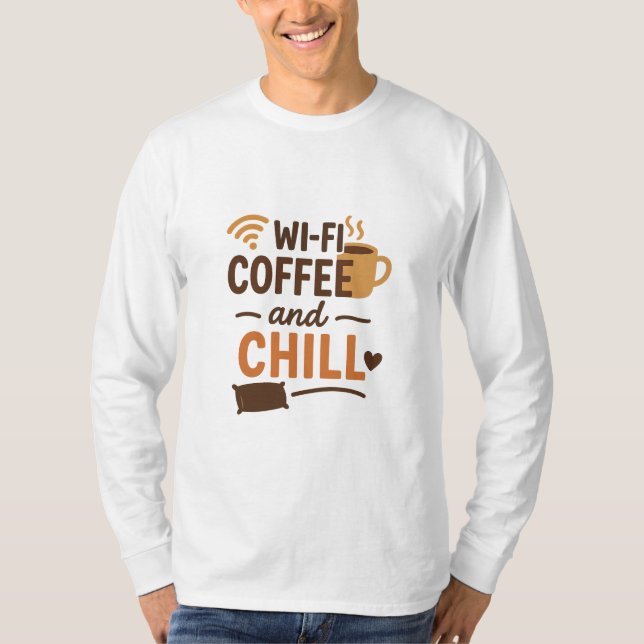 WLAN, Kaffee und Kill T-Shirt (Vorderseite)